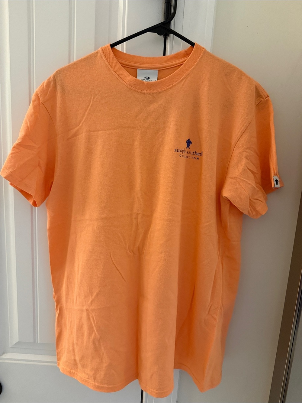 Simply Southern Peach Orange Short Sleeve Tee with Chest Logo